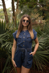 Faith Denim Romper