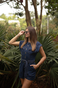 Faith Denim Romper