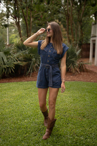 Faith Denim Romper