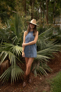 Denim Button Shift Dress