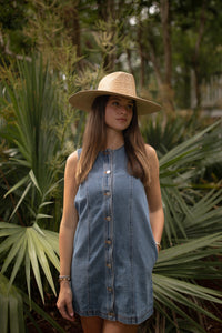 Denim Button Shift Dress
