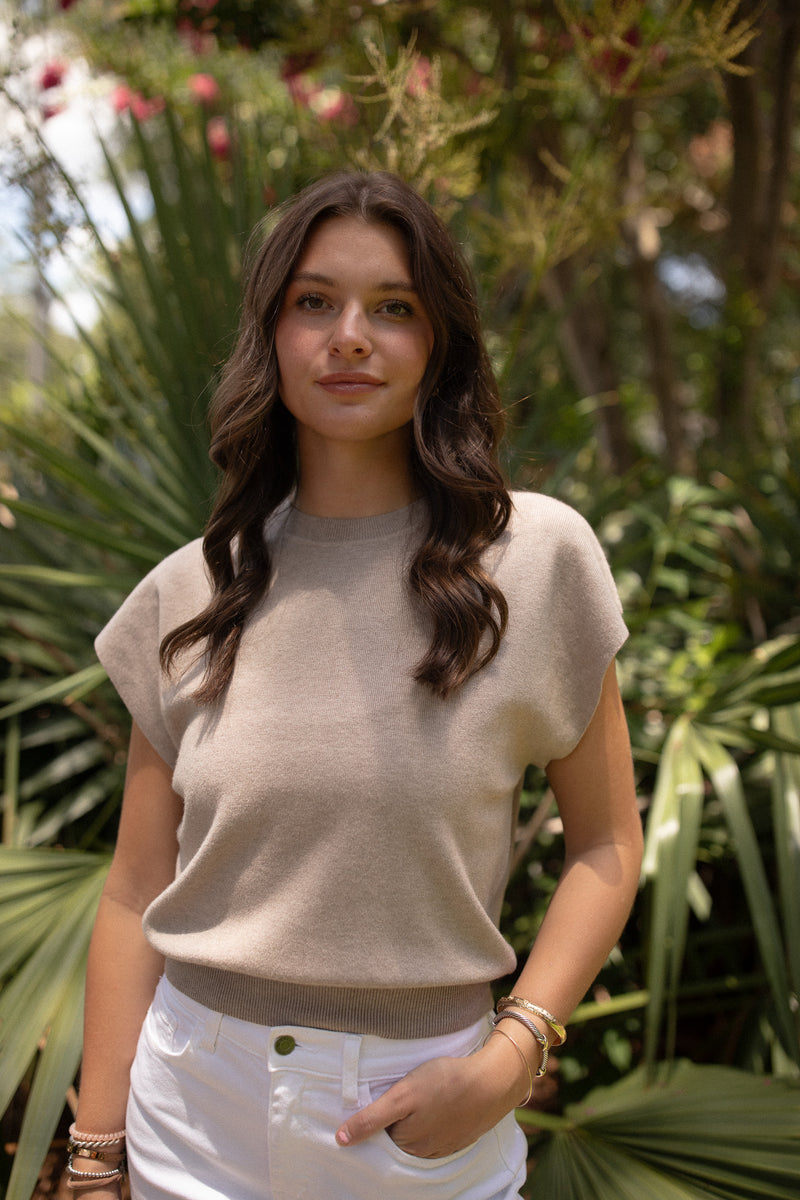 Mockneck Knit Top (bone)