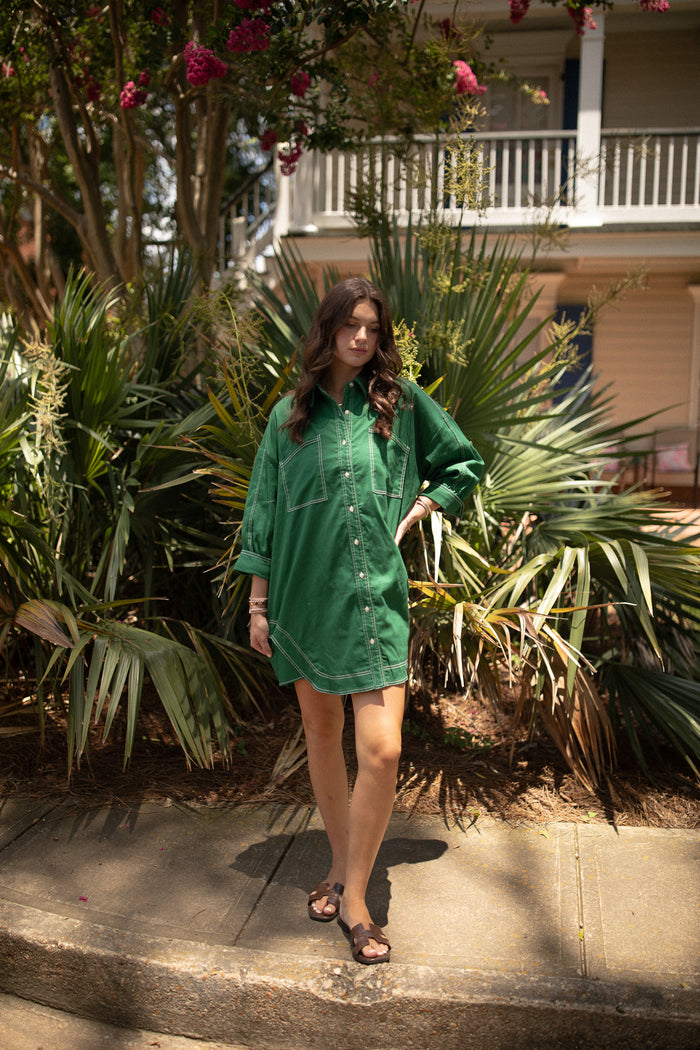 Sebastian Shirt Dress (green)
