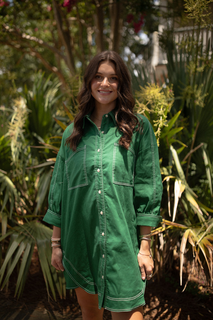 Sebastian Shirt Dress (green)