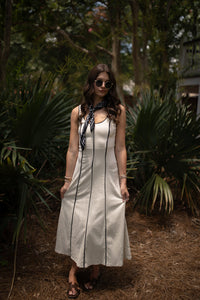 Contrast Piping Dress