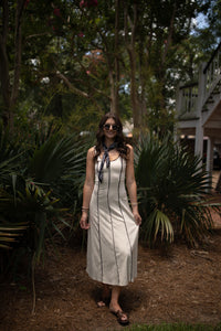 Contrast Piping Dress