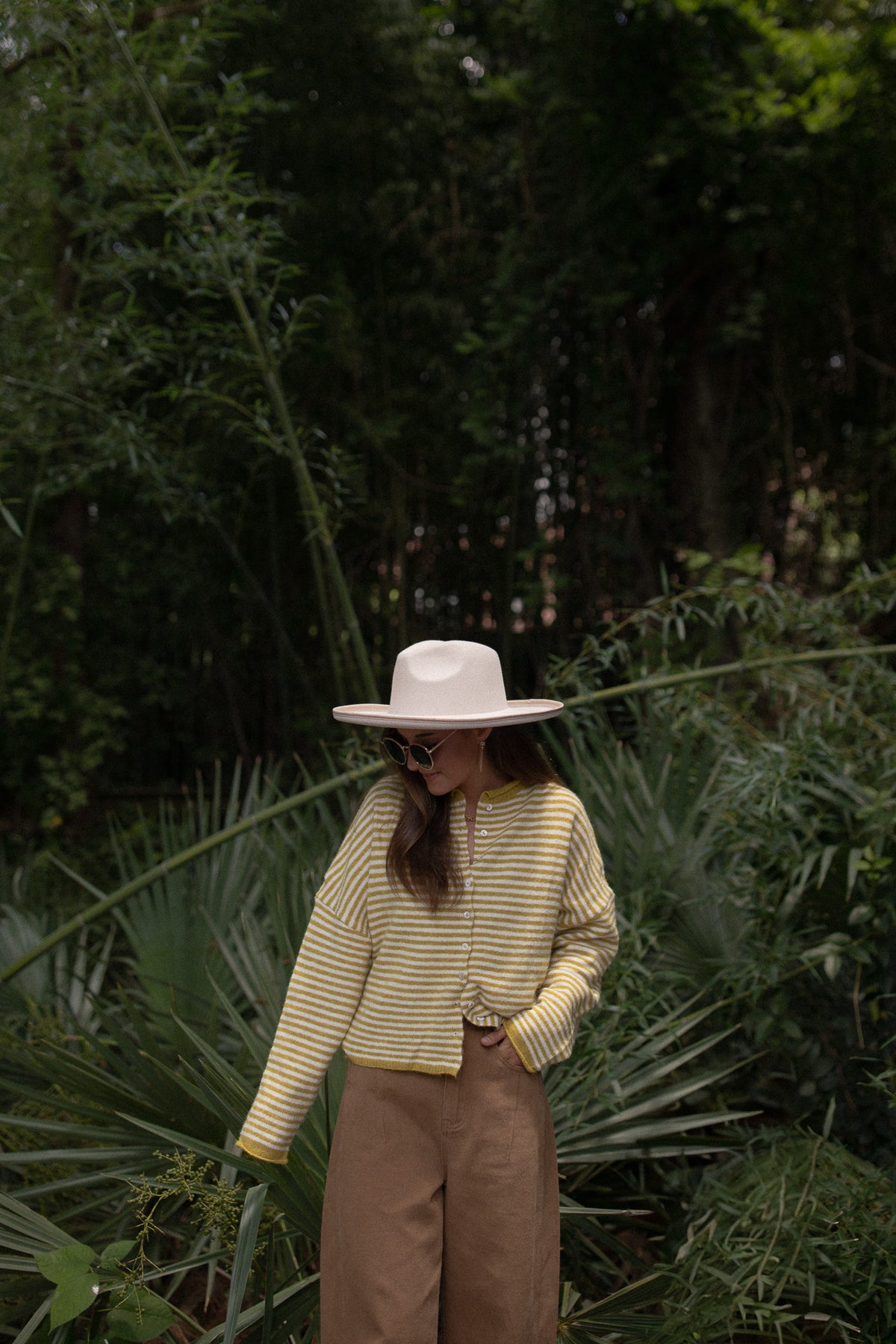 The Piper Cardigan (dijon mini stripe)