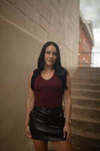 Deep V-Neck Tank (maroon)