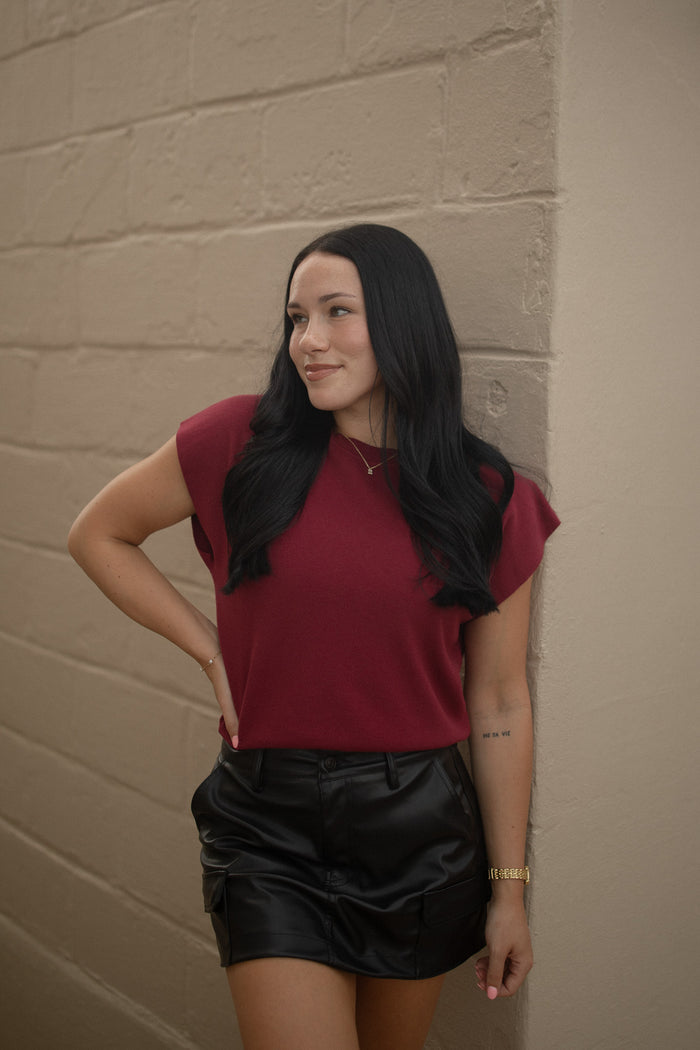 Black Vegan Mini Skirt