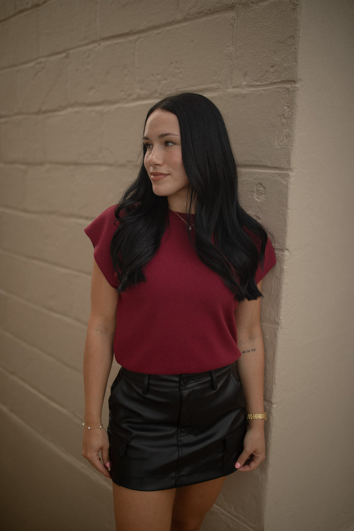 Black Vegan Mini Skirt