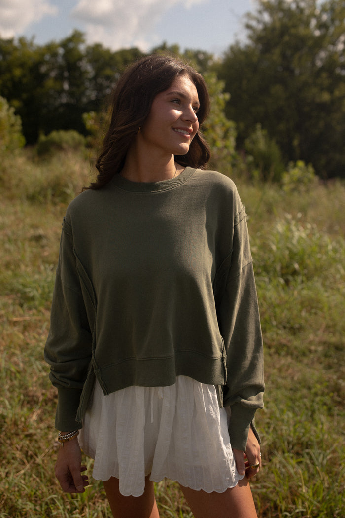 Olive Mineral Pullover