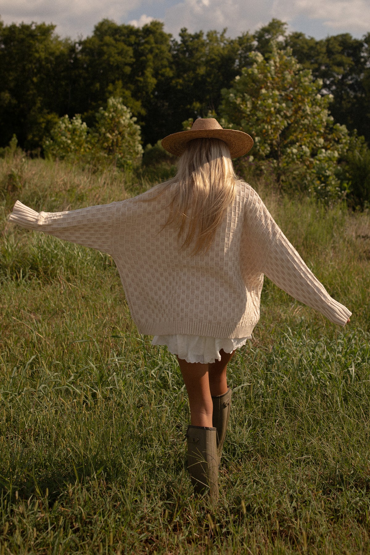 Monroe Checkered Sweater (ivory)