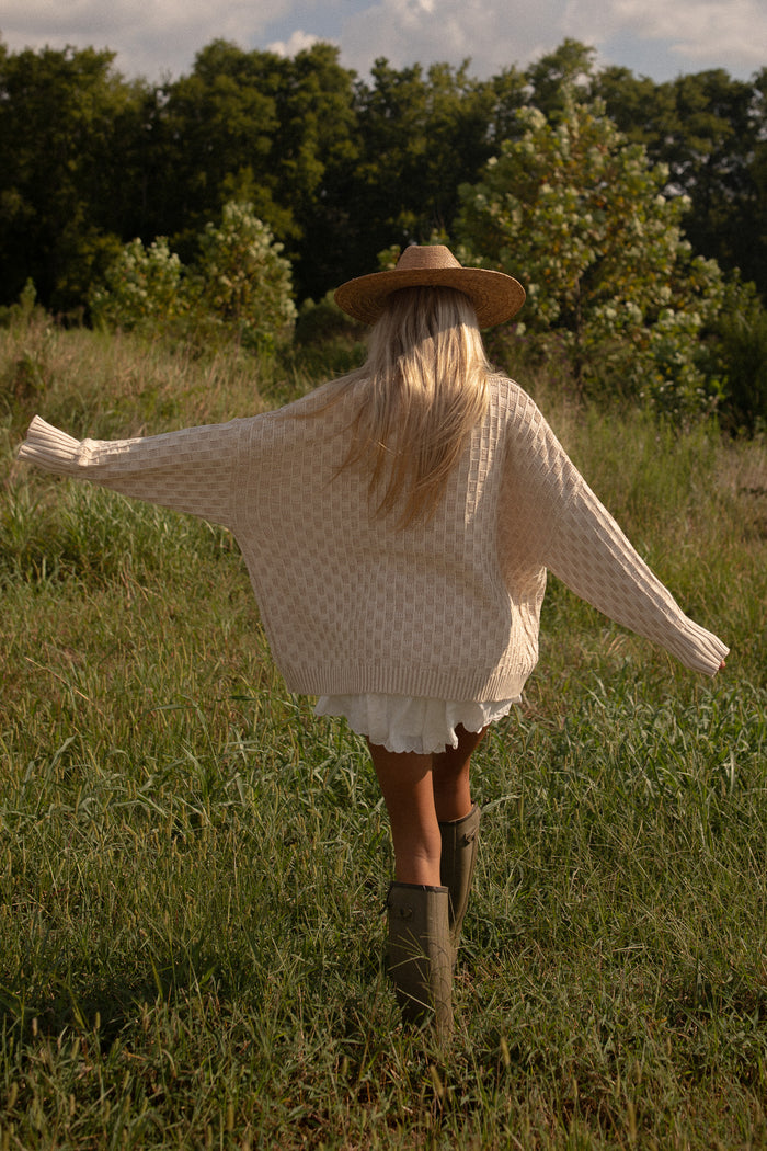 Monroe Checkered Sweater (ivory)