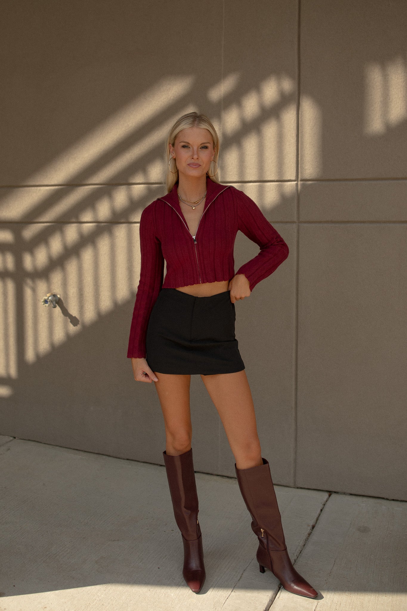 Kendal Sweater Top (burgundy)