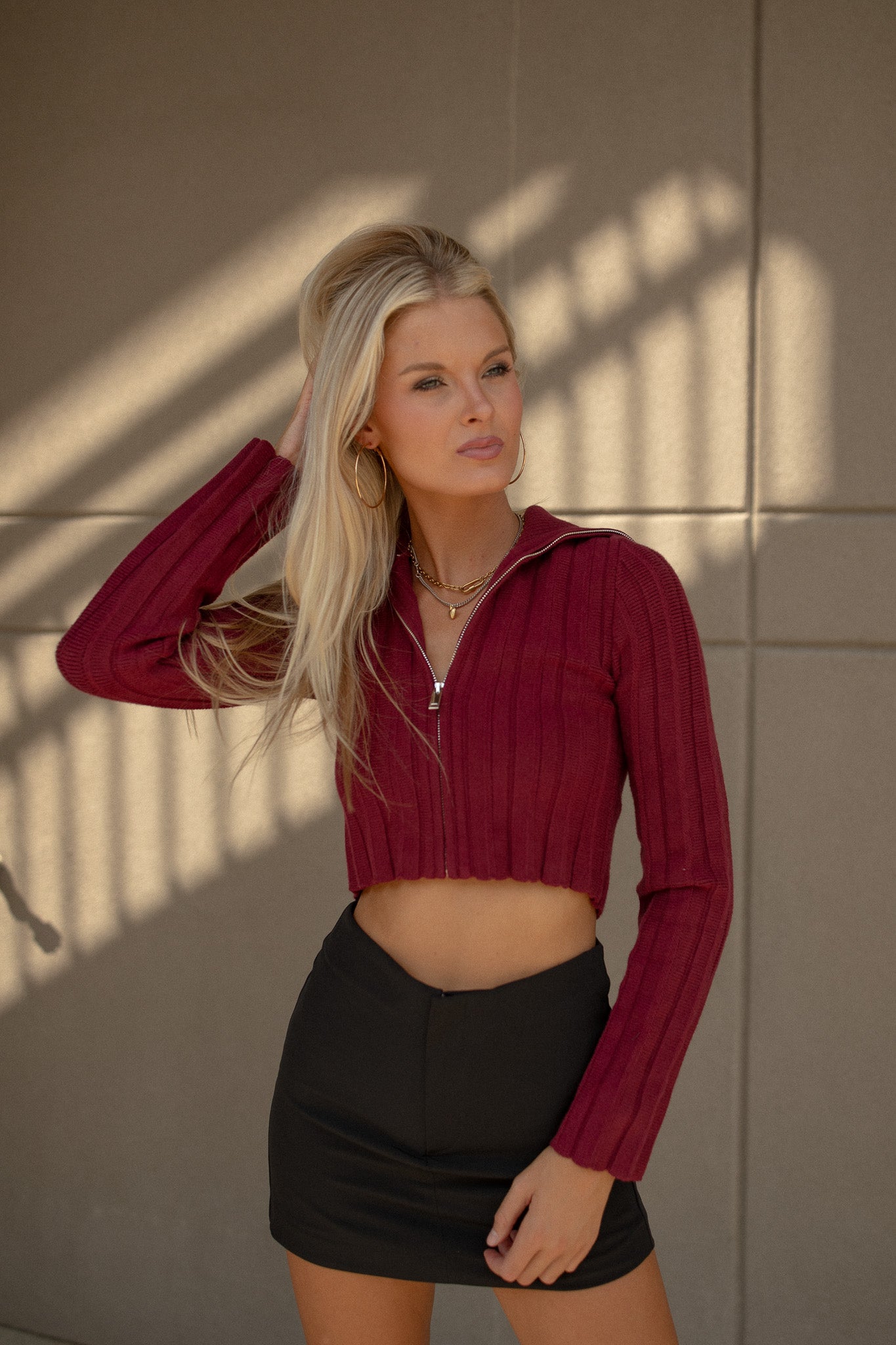 Kendal Sweater Top (burgundy)