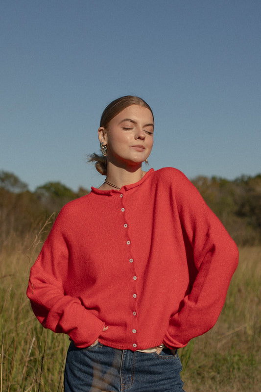 The Piper Cardigan (red)