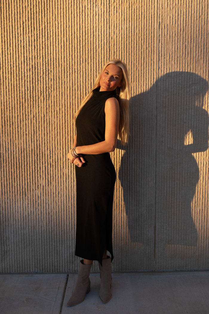 Black Turtleneck Sweater Dress