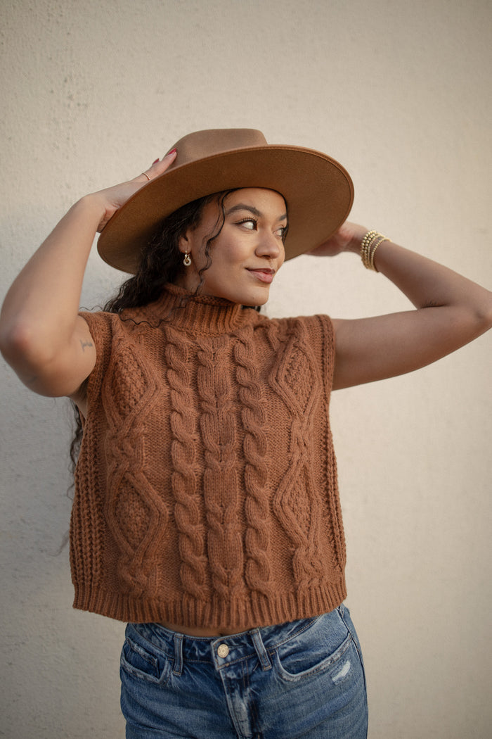 Mocha Cable Vest