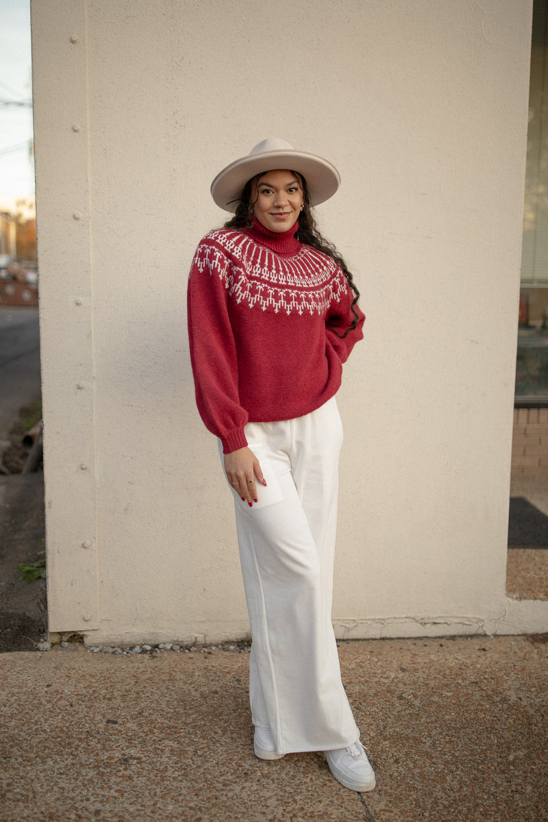 Fair Aisle Sweater (cranberry)