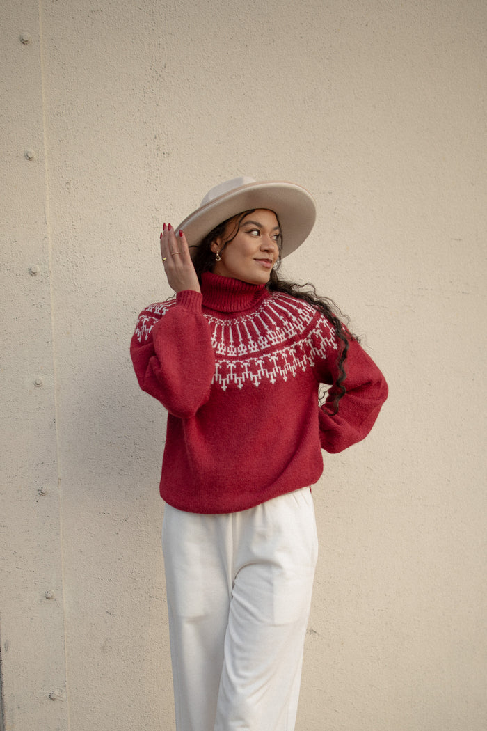 Fair Aisle Sweater (cranberry)