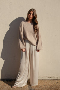 Satin Pleated Trousers