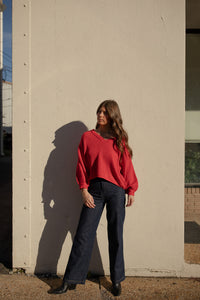 Dasher V-Neck Sweater (red)