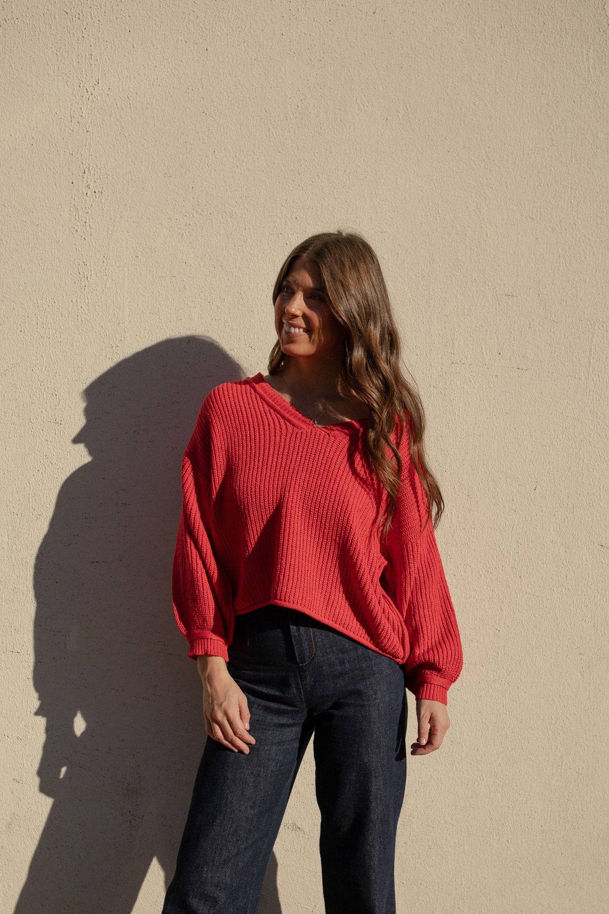 Dasher V-Neck Sweater (red)