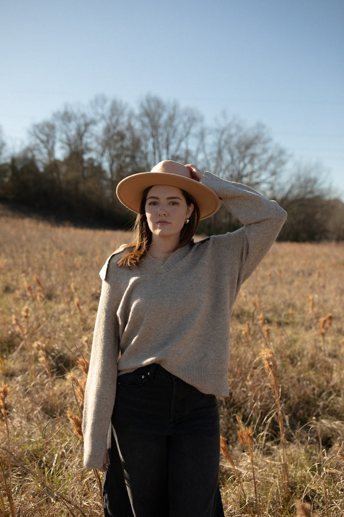 Aspen Collared Sweater (taupe)