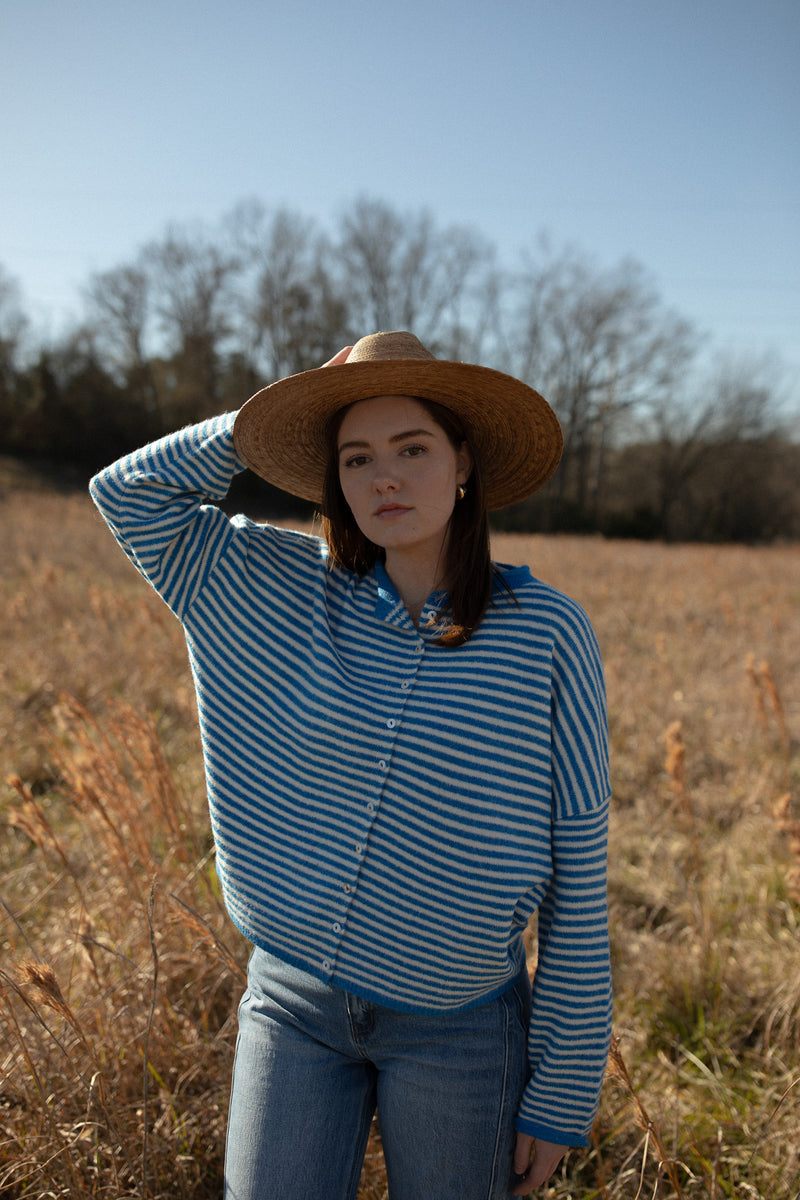 BEST SELLER The Piper Cardigan (blue stripe) - GEORGE-MARY'S