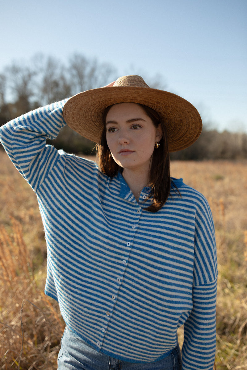 BEST SELLER The Piper Cardigan (blue stripe) - GEORGE-MARY'S