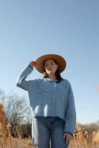 BEST SELLER The Piper Cardigan (blue stripe) - GEORGE-MARY'S