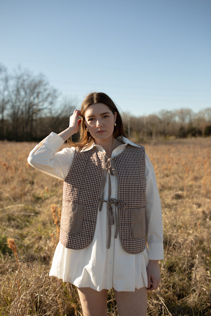 Gingham Padded Vest