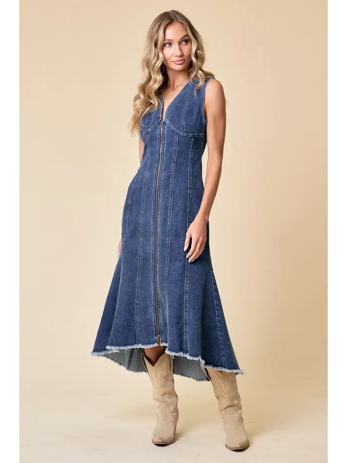 Panelled Denim Dress