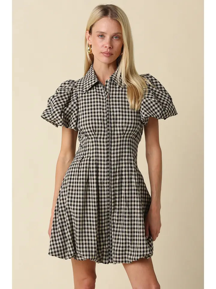 Owen Gingham Dress (black)