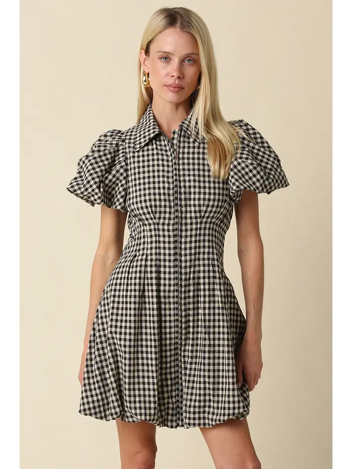 Owen Gingham Dress (black)