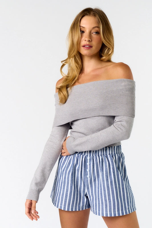 Off Shoulder Sweater (grey)