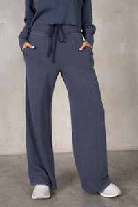 The Wells Terry Wide Leg Pants (navy)