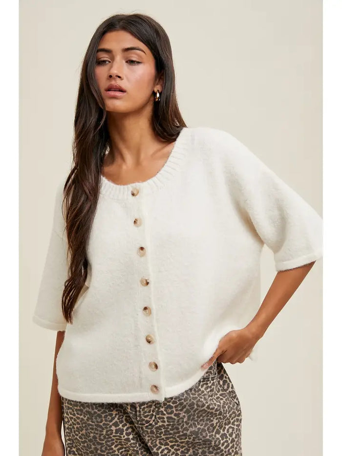 White Dolman Cardigan