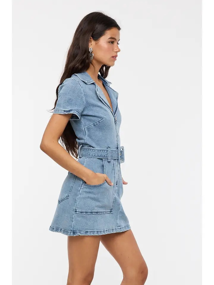 Denim Belted Dress