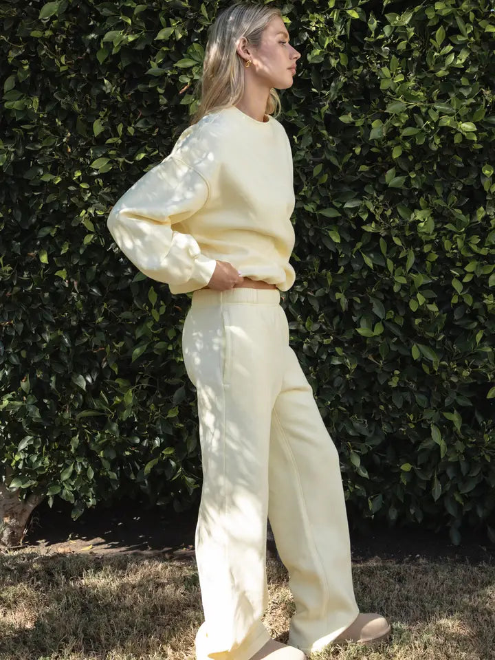 Cloud Fleece Wide Leg Jogger (butter)