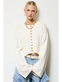 Rhodes Button Sweater (ivory)
