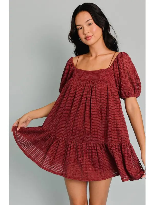 Deep Rouge Babydoll Dress