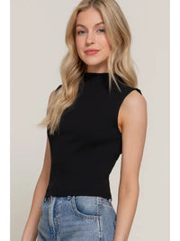 Black Mockneck Top