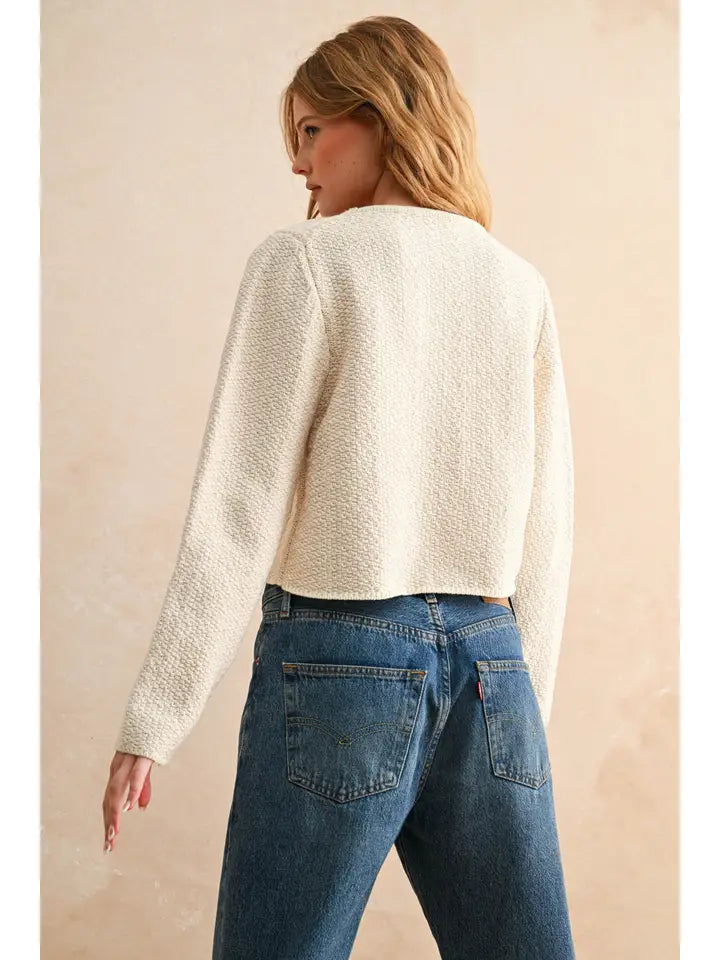 Mae Bow Tie Cardigan (cream)