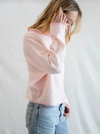 The Piper Cardigan (pink mini stripe) - GEORGE-MARY'S