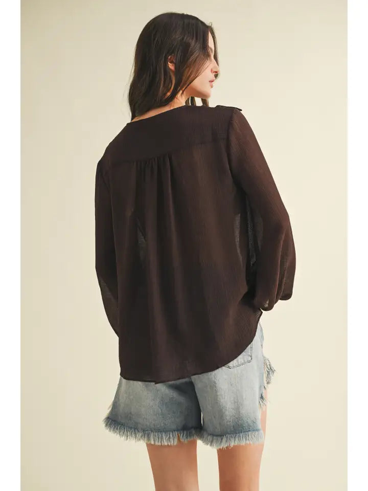 Marietta Blouse (chocolate)