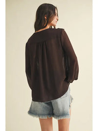 Marietta Blouse (chocolate)