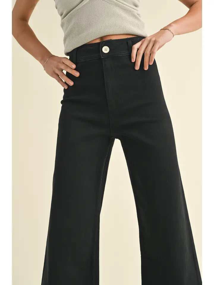 Marine Fit Wide Leg Pants (fade black)