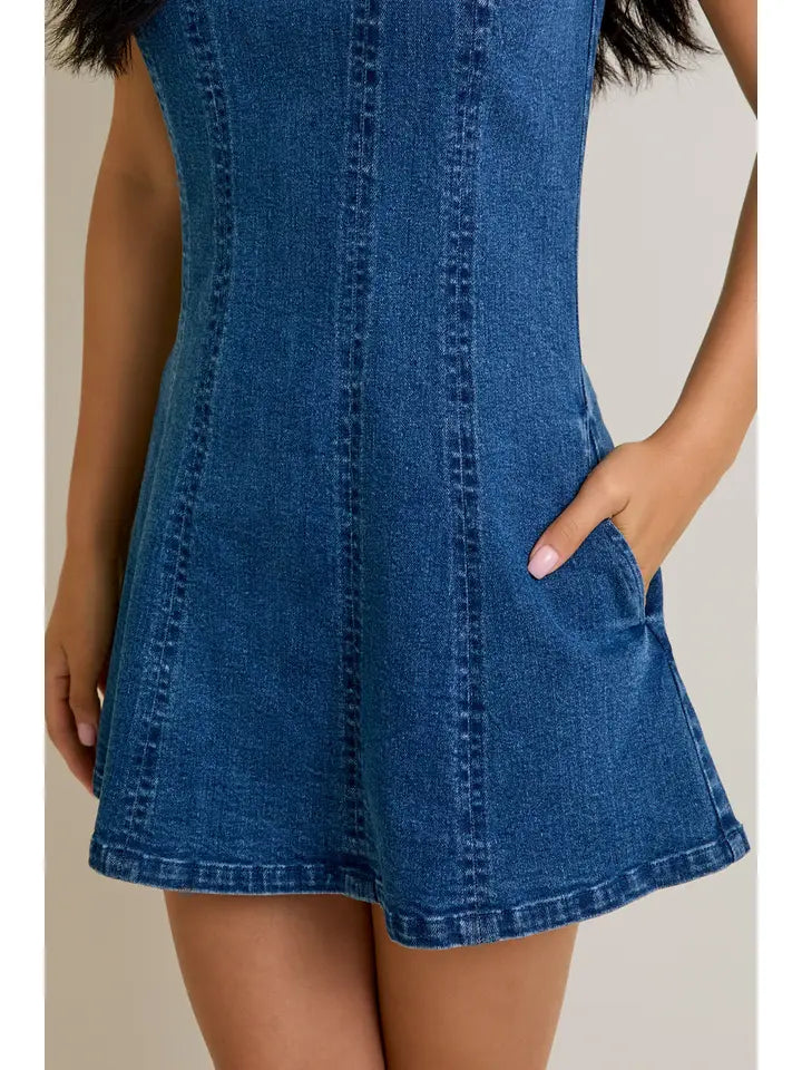 Brooklyn Seamed Denim Dress