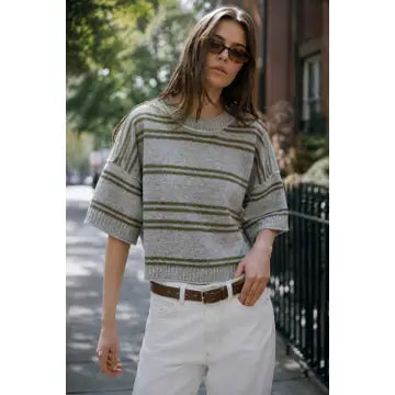 Olive Striped Sweater